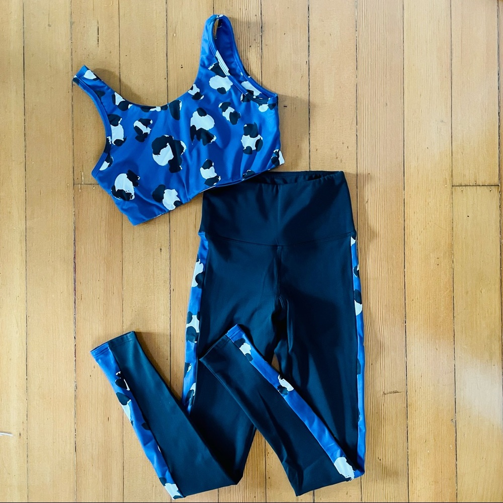 Strut This Blue Cheetah Set Cosmo Bra Smith Pant M